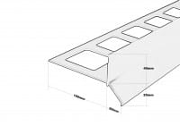 Balkonprofil Y-Form Dickbett Zeichnung bemaßt 65 mm