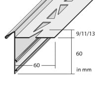 Balkonwinkelprofil mit Tropfkante anthrazit 60 mm 